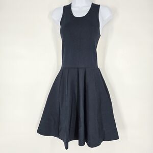 Parker Colorblock Scoop Neck Drop Waist Dress Size M Blue Cream